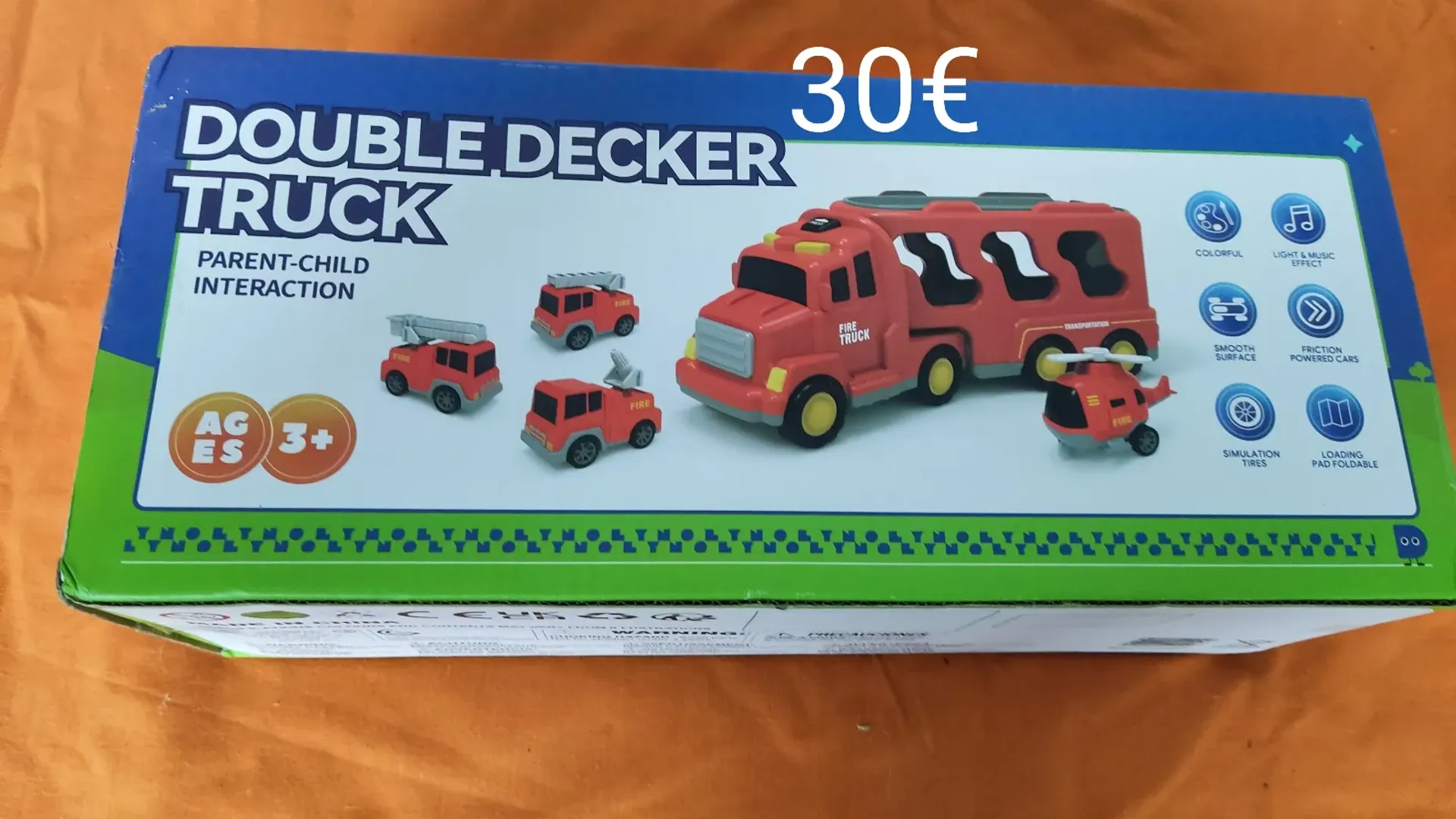 Bērnu spēlēšanas komplekts ar ugunsdzēsēju mašīnām, 1. fotoattēls no 1